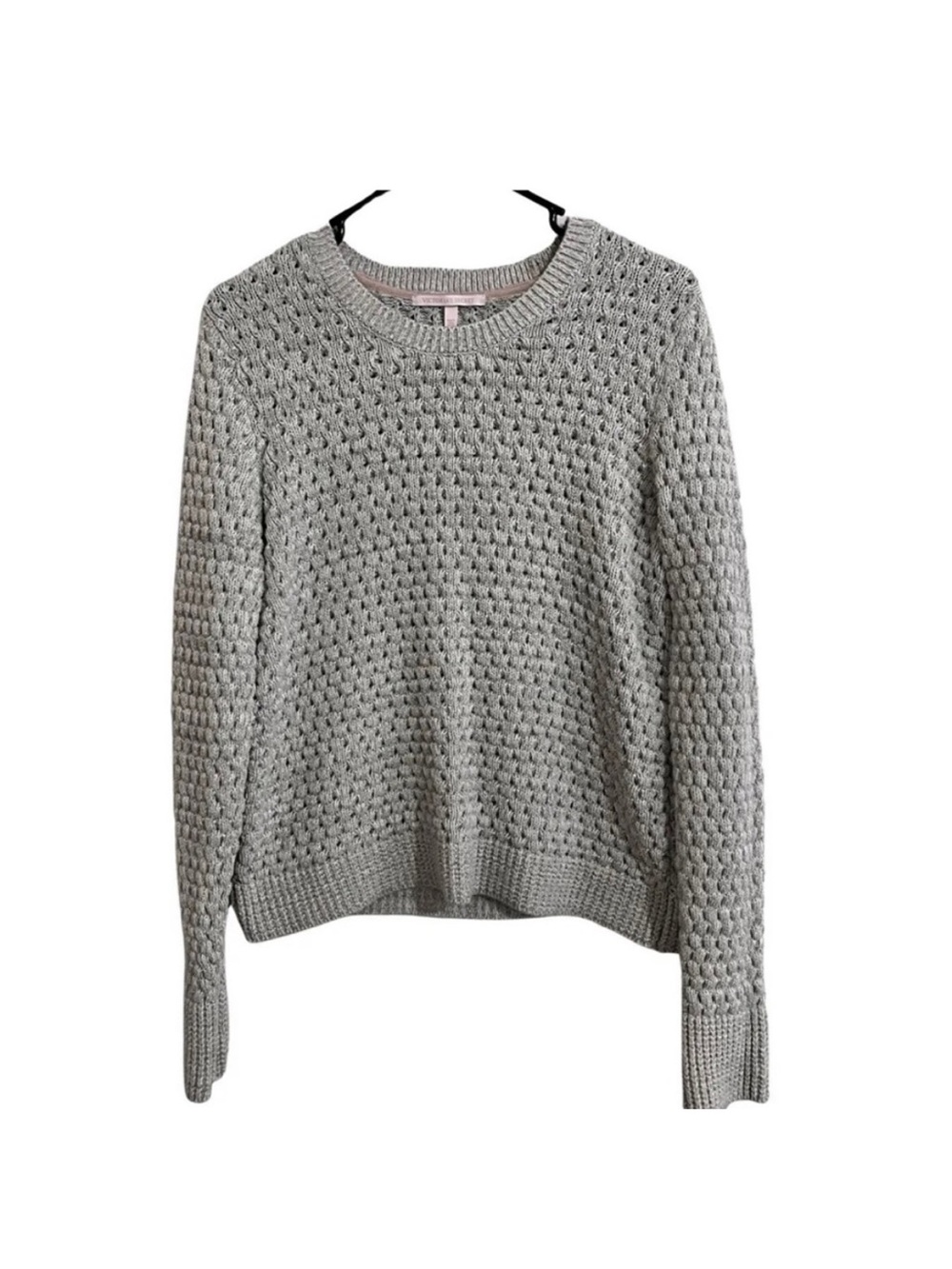 Victoria's Secret Light Gray Textured Crewneck Sweater